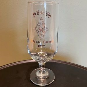 Vintage Sorority Pi Beta Phi Drink ware Beer Glass.